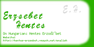 erzsebet hentes business card